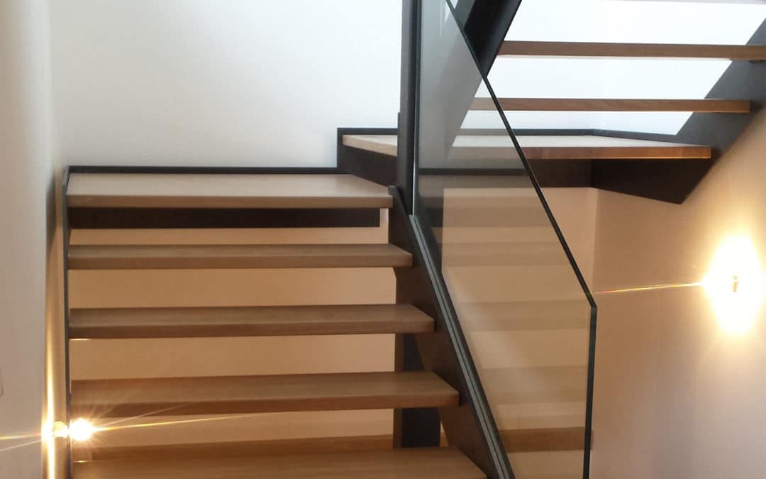 Glass stair railing, Private villa