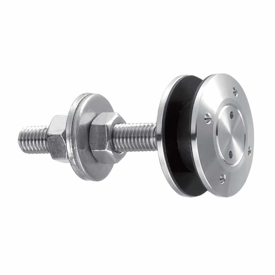 Swivel fitting for structural bolted glass - cylindrical head - for installation from the outside - low cost