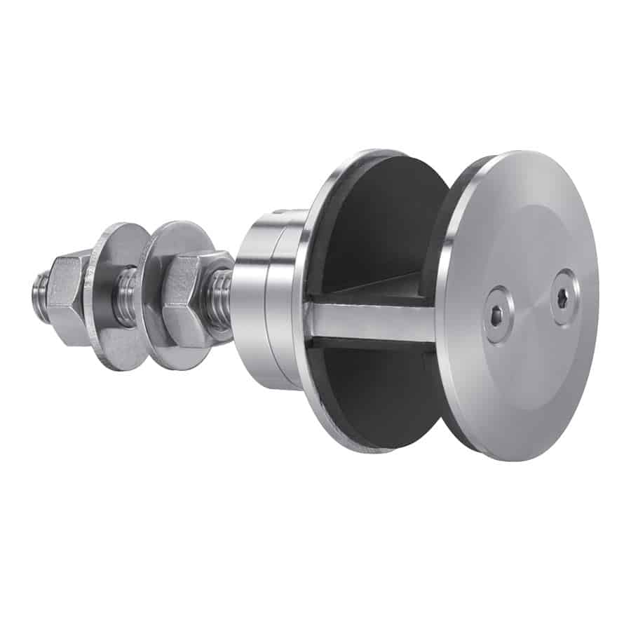 Clamp swivel fitting for glass wall