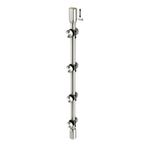 Stainless steel bar system 304 for glass hinged doors - easy assembly - installation on transom